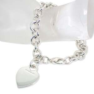 TIFFANY Authentic Silver Heart Charm Bracelet
